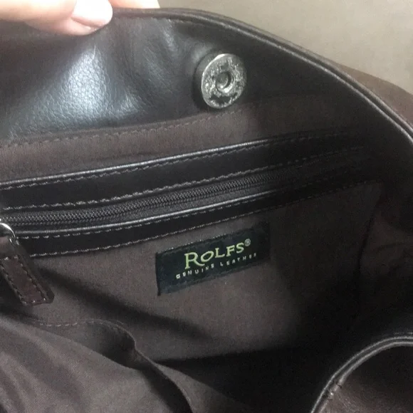 Brown leather bag with fun ‘fringe’ - Picture 4 of 7